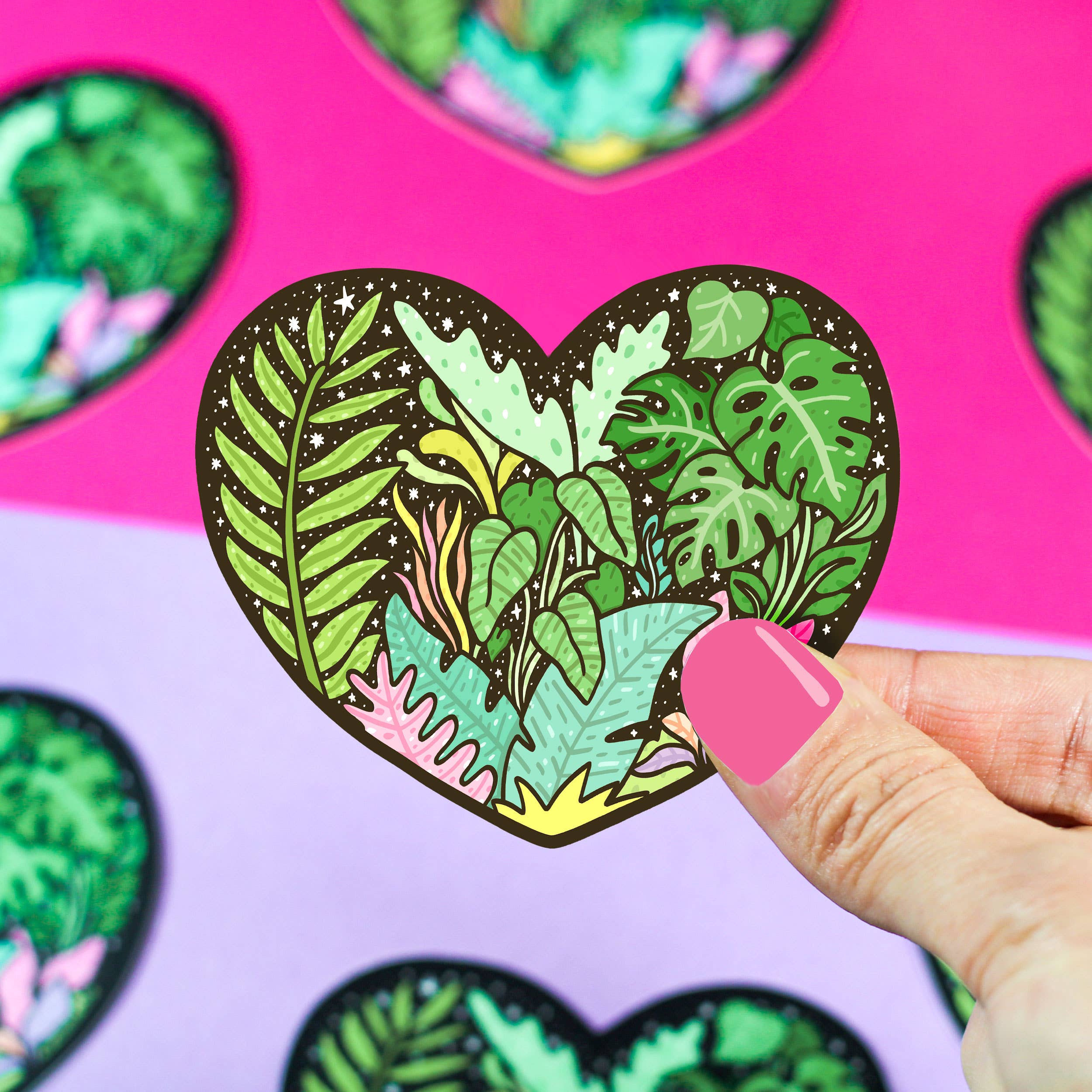 Tropical Heart House Plants Monstera Vinyl Sticker