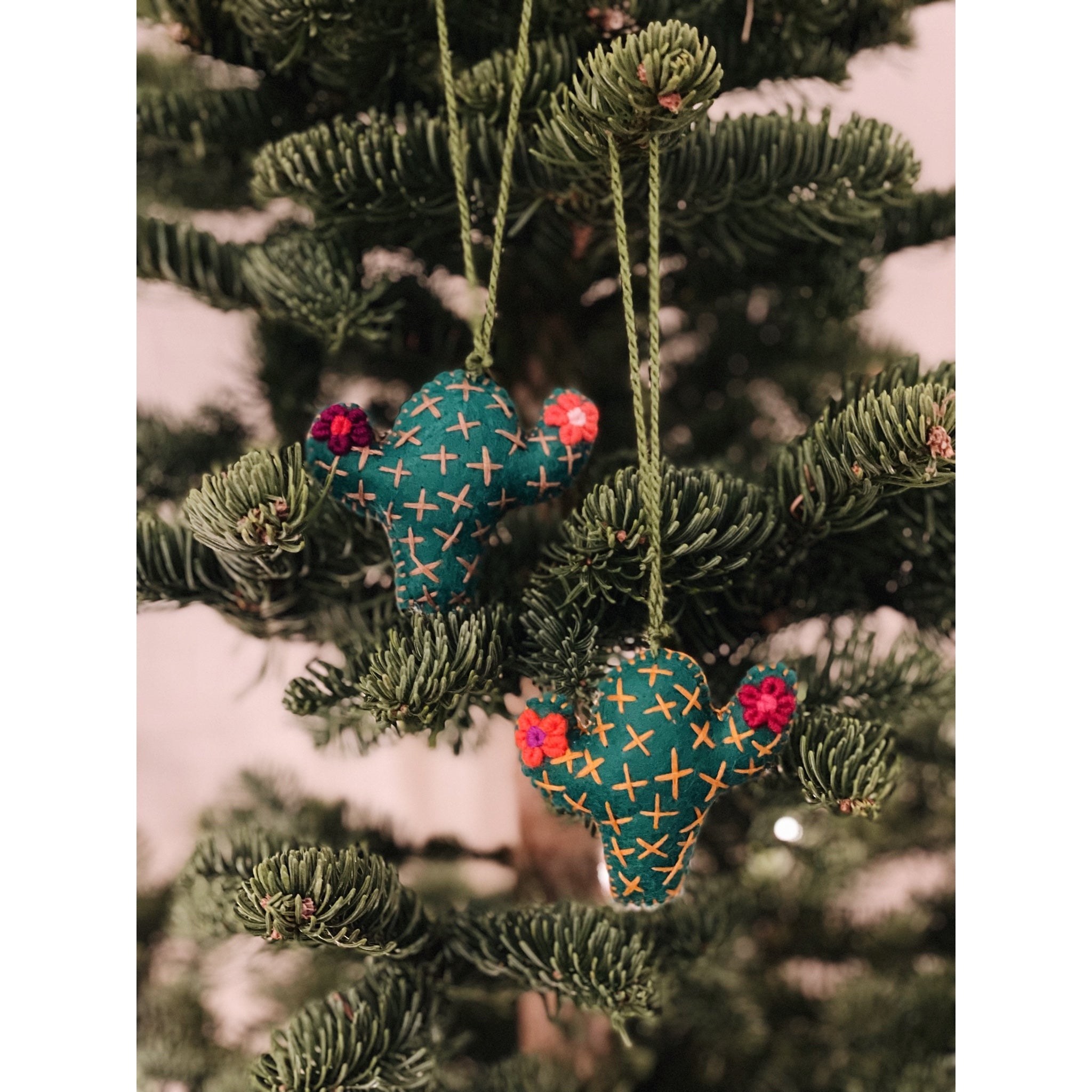 Mini Cacti Embroidered Ornament