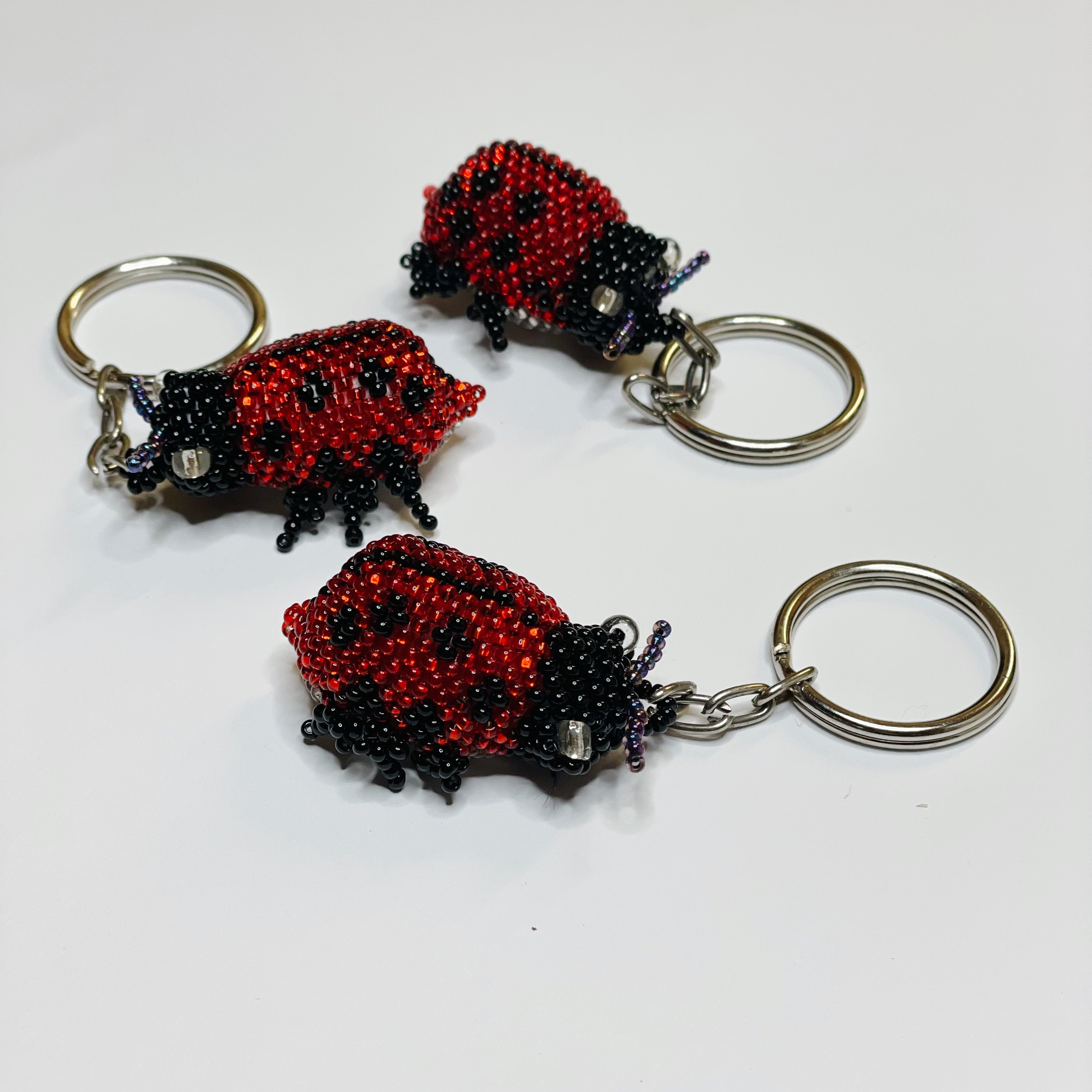 Ladybug Seed Bead Key Chain
