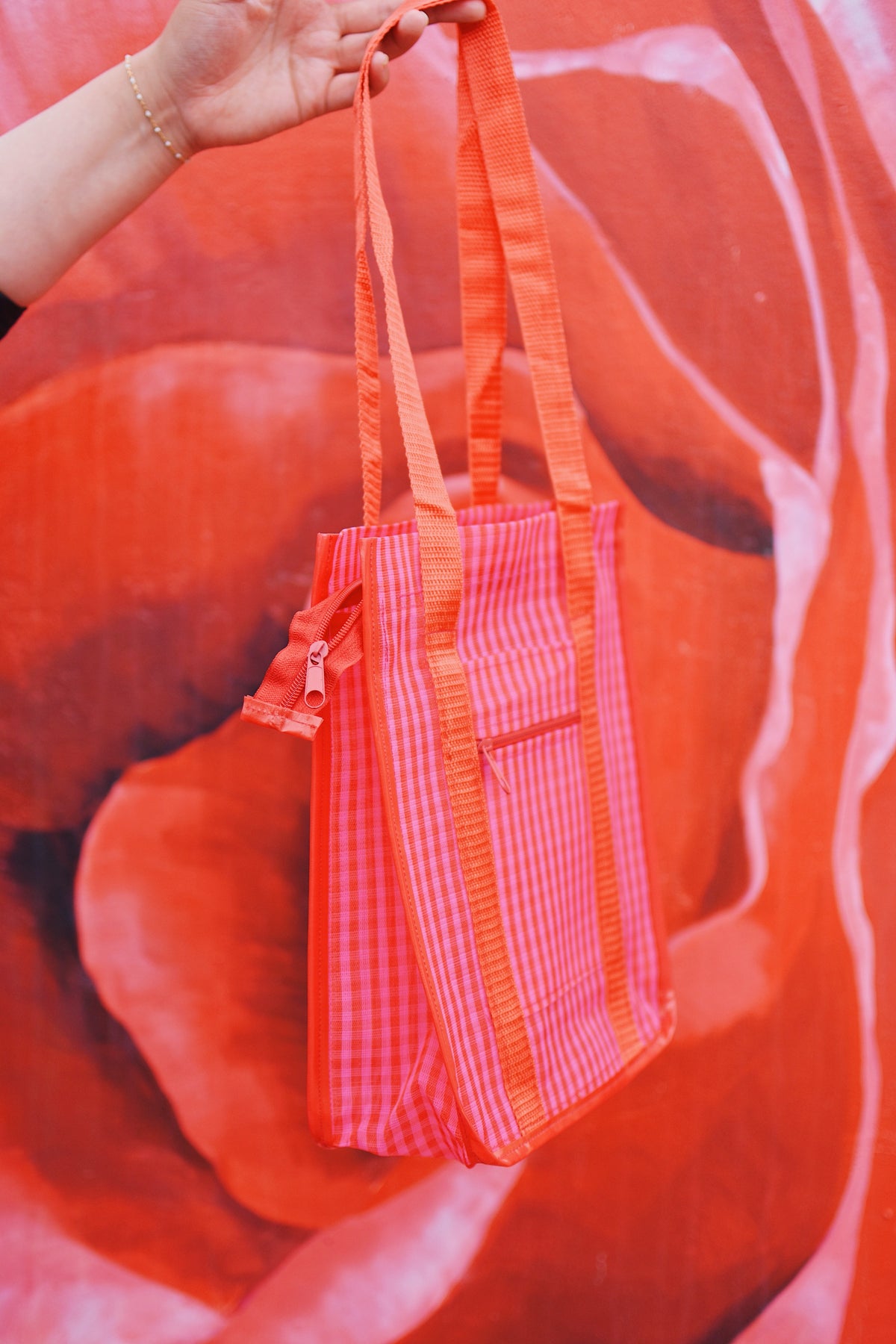 Handmade Colorful Mexican Mercado Mesh Tote Reusable Bag