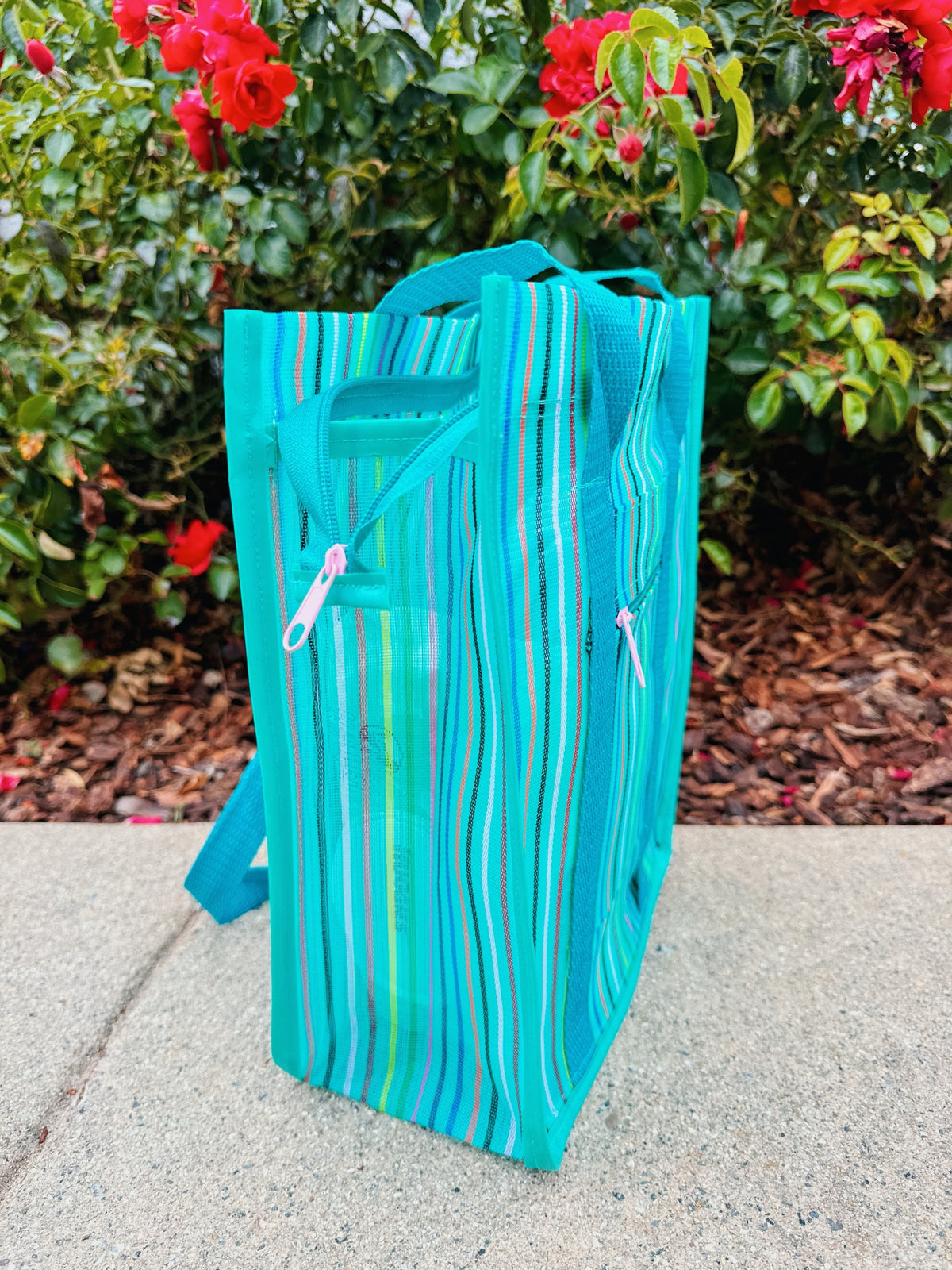 Handmade Colorful Mexican Mercado Mesh Tote Reusable Bag