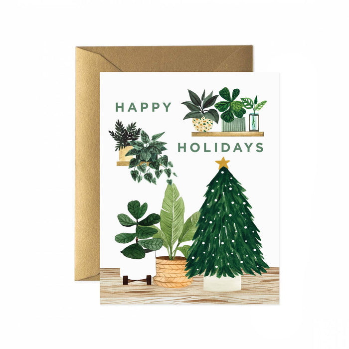 Holiday Plant Shelf Greeting Card