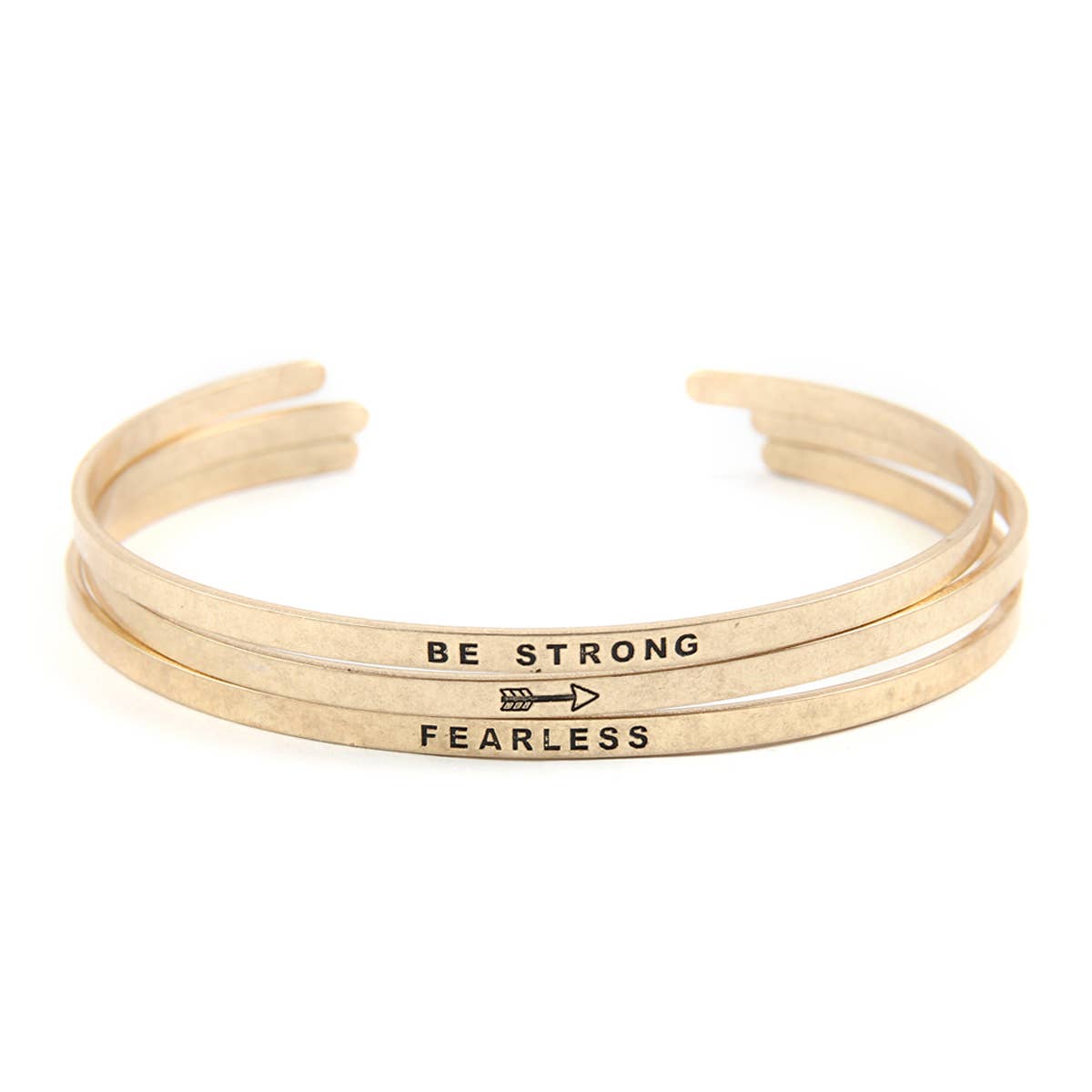 "BE STRONG AND FEARLESS" BANGLE BRACELET SET