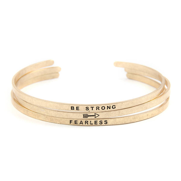 "BE STRONG AND FEARLESS" BANGLE BRACELET SET