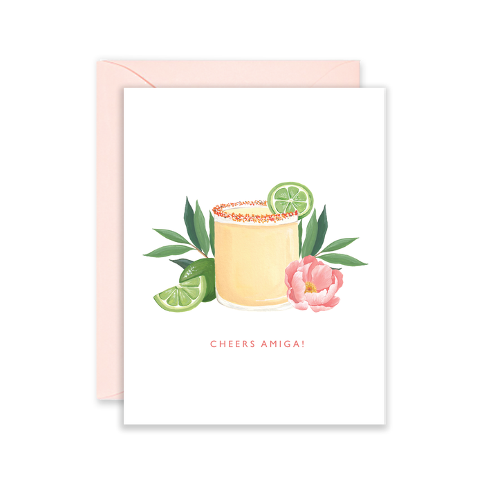 Cheers Amiga Margarita - Birthday Cocktail Card Spanish Card