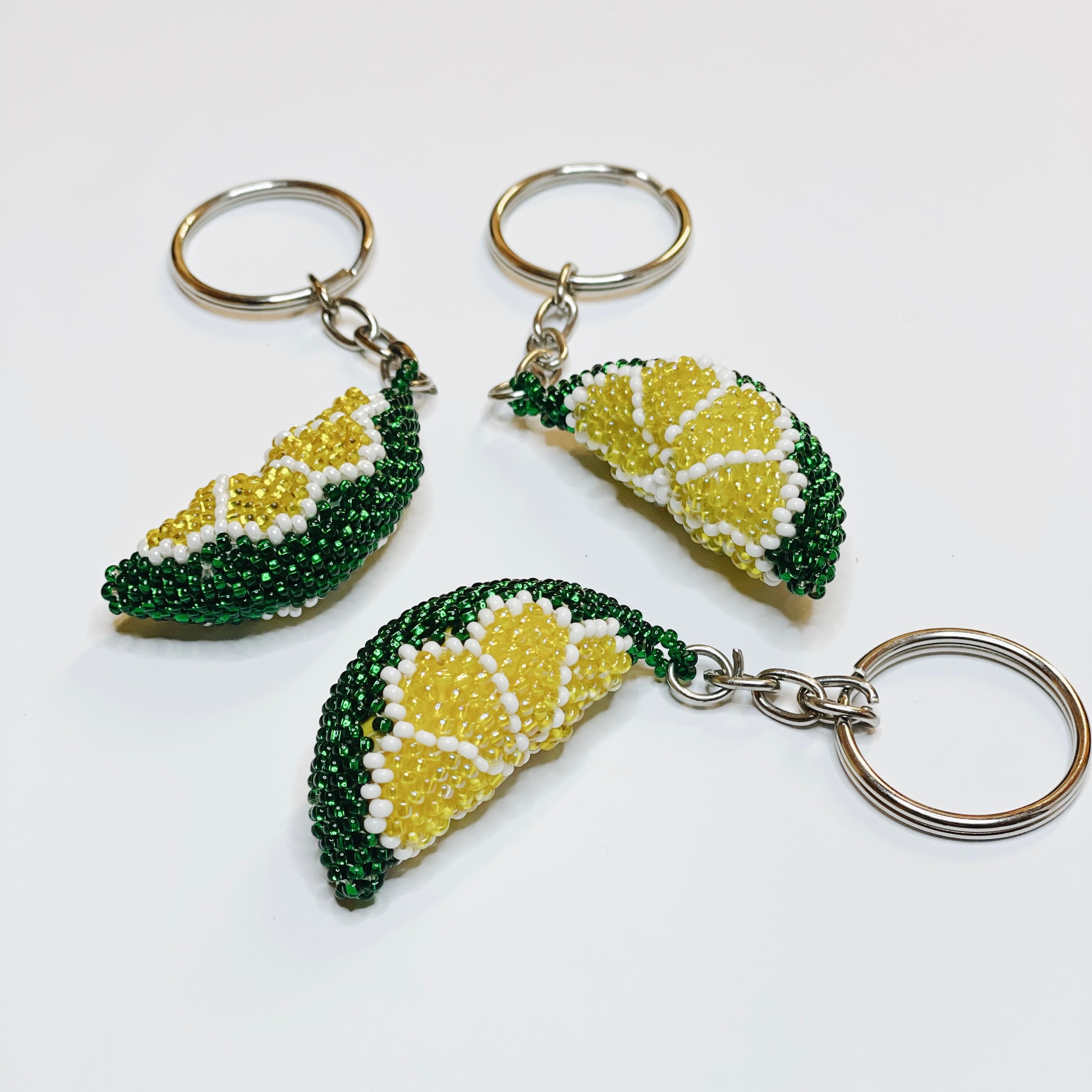 Lime Seed Bead Key Chain